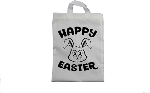 Kids Happy Easter - Easter Bunny Bag Cotton White Easter Bag