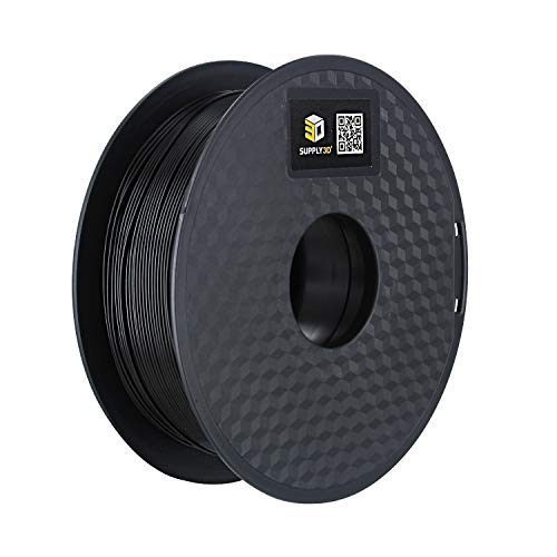 SUPLLY3D PLA 3D Printer Filament Filament, Dimensional Accuracy +/- 0.05 mm, 1 kg Spool, 1.75 mm, Black