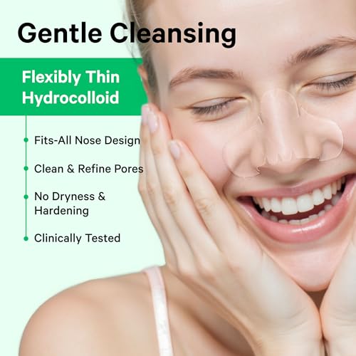 Image of Sosky Patches for Nose Overnight Acne Pore Strips Hydrocolloid Nose Patches Helps Control Oil, Targets Pimples & Blemishes, Clear Skin 10 Count