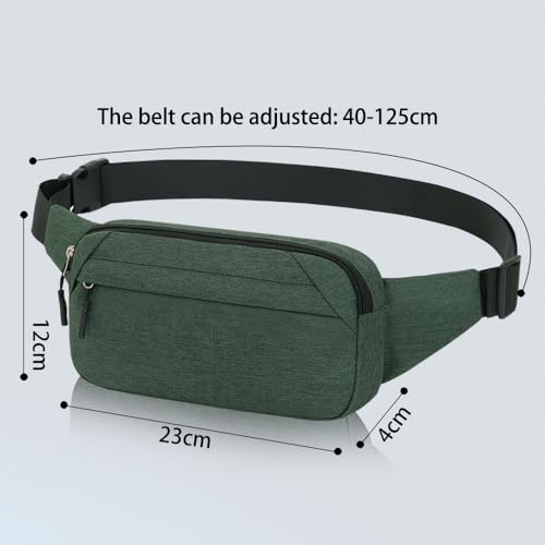 Bauchtasche Hüfttasche Herren Damen Klein Gürteltasche Sport Bum Hip Bag Männer Frauen Waist Fanny Pack für Reise Wandern Hundetraining Outdoor (Olive)