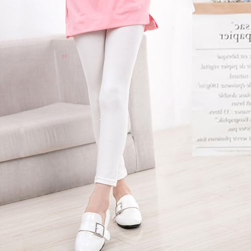 VVEEWUU Basic Cotton Leggings for Girls 5 Pack Solid Girls Leggings Comfortable Stretchy Soft Tights Pants for Kids2