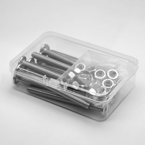 (15 pcs) M6 x 60mm Flat Round Hexagon Socket Head Screws Bolts and Nuts Set 304 Stainless Steel 18-8, Silver, M6x60mm (15 Pieces) - Image 4
