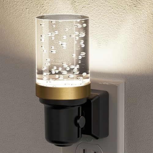 JandCase Night Light, Dimmable Night Lights Plug into Wall, Auto On/Off Light Sensor Nightlight, 5000K Daylight White 0-100LM Brightness LED Night Light, Bathroom Hallway Bedroom Decoration