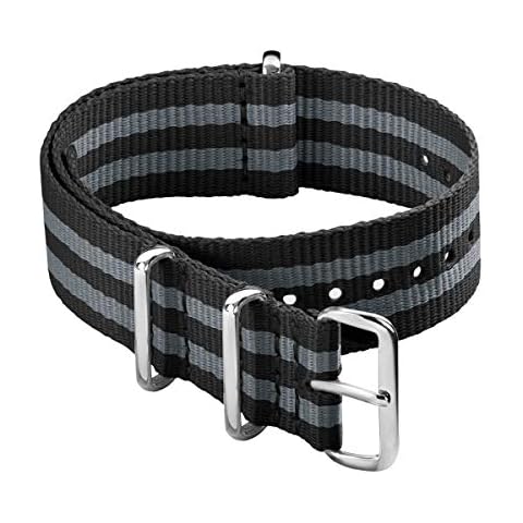 Bracelet NATO Archer Noir/Gris 22mm Cover