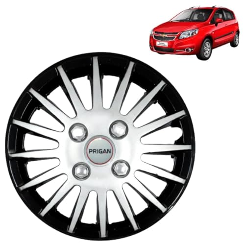 Image of Prigan SAIL Black Silver Wheel Cover 14 inch for -Sail (Set of 4 Pcs) (Press Fitting) Model- Camry DC 14