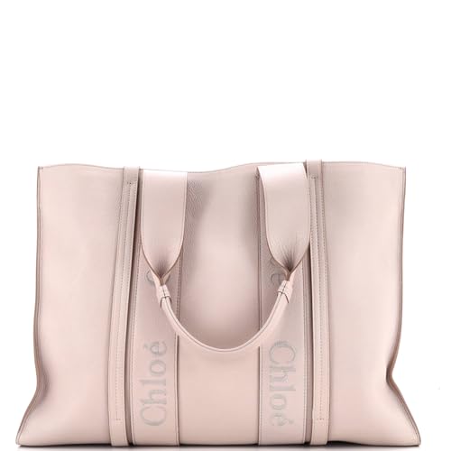 Chloe, Pre-Loved Woody Tote Leather Large, Neutral
