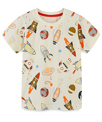 Toddler Boy Clothes Tee Shirts Tshirt,Summer Short Sleeve Top Outfits Rocket 5T #TOP2