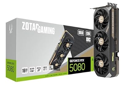 ZOTAC Gaming GeForce RTX 5080 Solid CORE OC DLSS 4 16GB GDDR7 256-bit 30 Gbps PCIE 5.0 Gaming Graphics Card, IceStorm 3.0 Advanced Cooling, Spectra RGB Lighting, ZT-B50800J2-10P