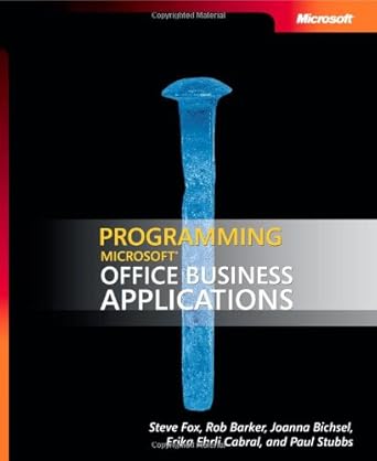 Amazon.com: Programming Microsoft® Office Business Applications ...