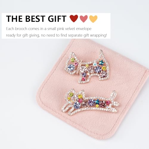 Image of Colorful Crystal Dog Brooch for Women Cute Rhinestone Pin for Women Silver Plated Fashion Cute Colorful Crystal Animal Dog Brooch Lapel Pin