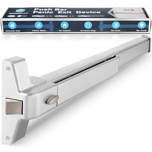 IRONWALLS Panic Bars for Exit Doors, Stainless Steel Commercial Emergency Door Push Bar Panic Exit Device, Panic Door Hardware for 28”-40” Wood Metal Door, Suitable for Hotel, Airport, Apartment