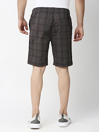 Image of Thomas Scott Men's | Checks | Chino Shorts | Regular Fit | Linen Blend | Above Knee | Casual Short