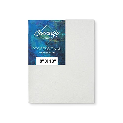 Image of Medium Grain Artist Stretched Canvas 8 inch x 10 inch | Primed Cotton | Suitable for Acrylic, Oil & Alkyd Paints - for Painting, Sketching & Drawing | Pack of 4