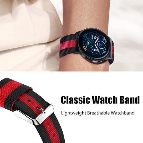 Correa compatible con Moto Watch 120, Nylon tejido 22 mm miniatura 4