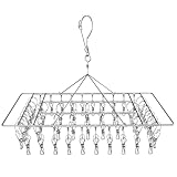 VECELO ピンチハンガー 50ピンチ 洗濯物干し ピンチ ステンレス 角ハンガー 洗濯バサミ 洗濯 ピンチハンガー 物干し台 30×48cm WJ13