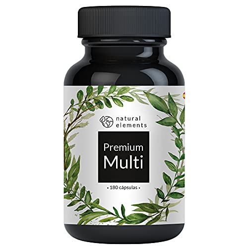 Multivitaminas y Minerales - Alta dosificación - Todas las Vitaminas A,B,C,D3,E, Calcio, Zinc, Selenio - para Hombres y Mujeres - 180 cápsulas Cover