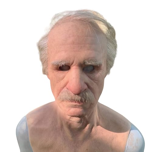 Latex Old Man Mask Halloween Realistic Human Full Head Mask
