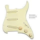 SSS Loaded Pickguard Prewired Strat Guitar Scratch Plate 11 Holes with Single Coil Pickups Set for...