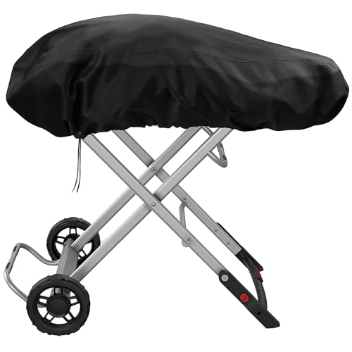 Grill Cover for Weber Traveler Portable Gas Grill 9010001,Weber Traveler Grill CoverHeavy Duty Waterproof 600D Oxford Fabric Weather Resistant Grill Cover Portable with Coleman Roadtrip Accessories