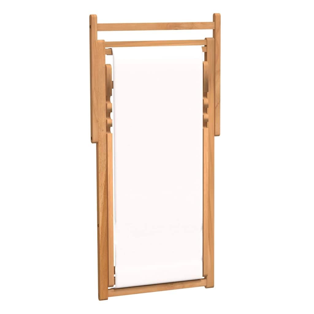 Leżak Teak 56 x 105 x 96 cm kremowy siedzisko do ogrodu meble balkonowe na pokład Balcony