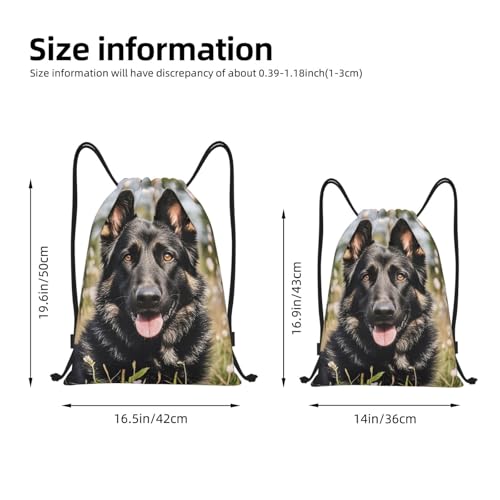 Drawstring Backpack Gym Drawstring Bag black german shepherd Sackpack String Bag for Sports Travel2