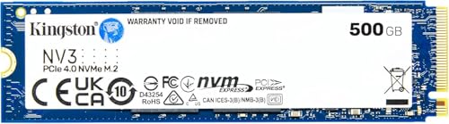 Kingsto.n NV3 500GB M.2 2280 NVMe SSD | PCIe 4.0 Gen 4x4 | Up to 5000 MB/s | SNV3S/500G