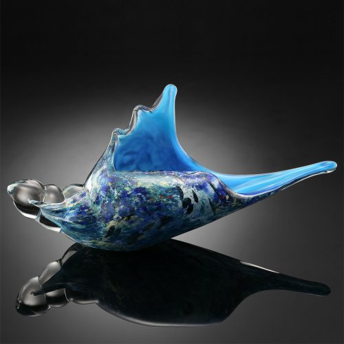 Anecdotal Aardvark Blue Murex Shell Art Glass