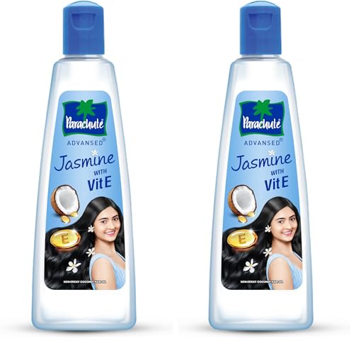 Image of Parachute Advansed Jasmine Enriched Coconut Hair Oil with Vitamin-E | For Scalp Nourishment| Stronger, Softer, Silkier Hair |Non-Sticky | All Hair Types| 6.4 Fl.oz. (Pack of 2)