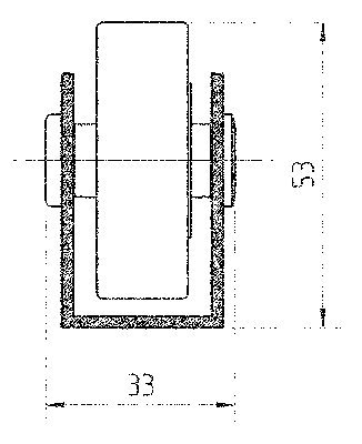 Torwegge 1 meter universal de ruedas del carril, perfil de 44 x 28 x 44 x 2 mm, galvanizado, plástico-Jockey duro Con, Gleitlag, capacidad de carga de 40 kg/rollo, altura 53 mm, distancia entre ejes de 175 mm