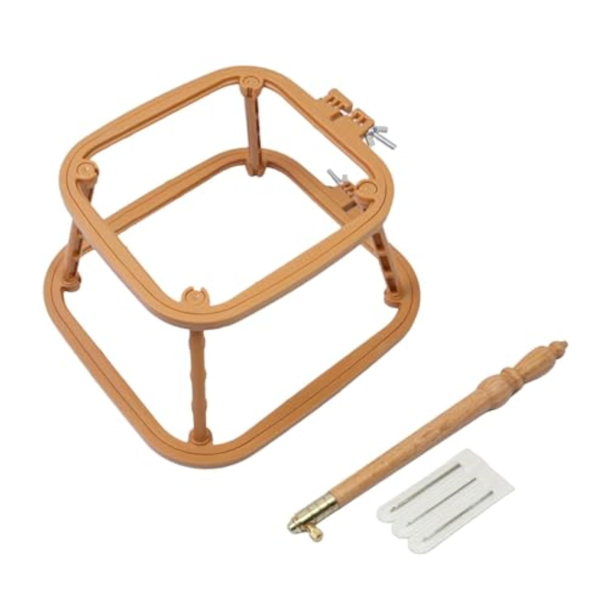 Square Embroidery Hoop Table Stand for Sewing & Quilting Crafts, Khaki