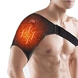 Heated Shoulder Support Adjustable Shoulder Brace Strap 3-Level Heat Arm Brace USB Rotator Cuff Heating Pad Compression Sleeve Support Wrap Belt Arm Warmer Fits Right or Left for Men Women Elderly