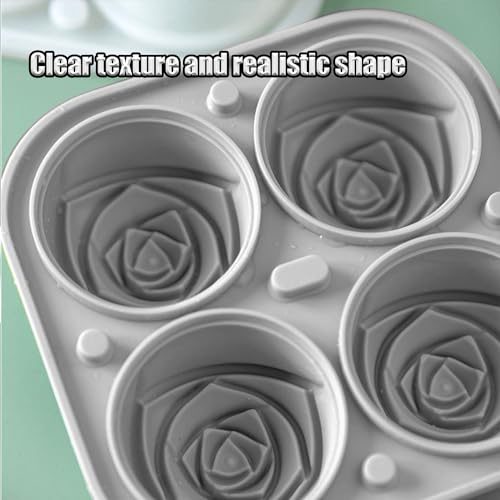 Molde de hielo silicona 3D forma rosa rosa miniatura 6