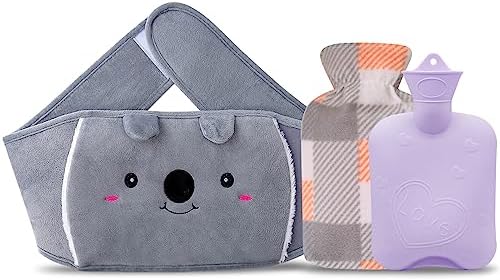 Hot Water Bottle Hot Water Bag Rubber Warm Water Bag Hot Water Bottle with Waist Belt Cover for Neck and Shoulder, Back,Hand, Legs, Waist Warm