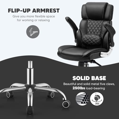 YAMASORO Cadeira Presidente Ergonomica Premium Cadeira Escritório de Cabeça Ajustável e Ângulo do Ap