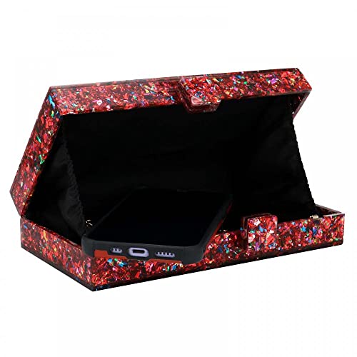 Image of Gets Acrylic Purses and Handbags for Women Multicolor Perspex Geometric Patterns Box Clutch Banquet Evening Crossbody Handbag