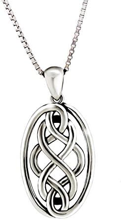 Infinity Wave Womans Sterling Silver Celtic Knot Pendant