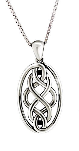 Infinity Wave Womans Sterling Silver Celtic Knot Pendant