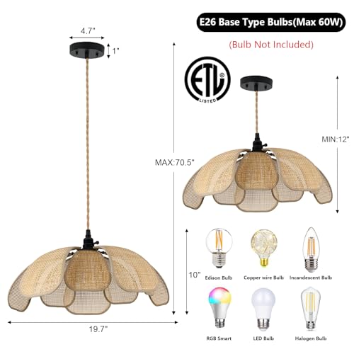 Image of 20 Inch Boho Flower Chandeliers for Dining Room