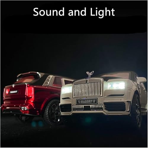 Image of Scale 1:32 Rolls Royce Masory - Black Alloy Diecast Pullback Metal Car Toy with Sound Light & Opening Doors - Great Gift Toy for Kids