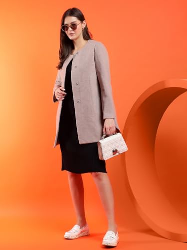 Image of KOTTY Womens Cotton Blend Standard Length Elegant Style Coat - Classic Style with Modern Detailing