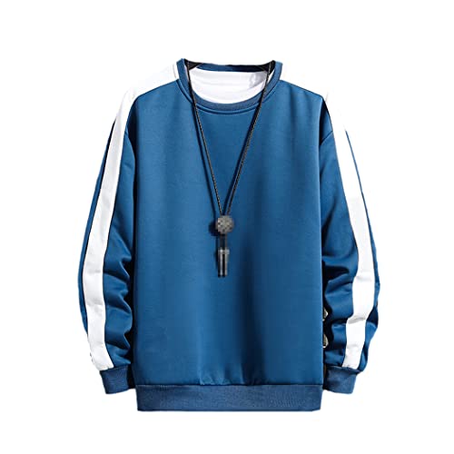 Sweat à capuche homme bleu 1 avec finitions patchwork