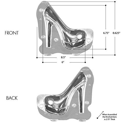 Oggibox 3D 6" X 6.75" X 2.5" Platform Stiletto Polycarbonate (Pc) Chocolate And Candy Heels Mold For Wedding, Decorating Or Home Baking Tools (Transparent 6.75 Inch) #TOP2