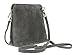 Girly HandBags Womens Genuine Suede Cross Body Shoulder Bag Dark Grey