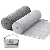 Verpackung und Maße: Enthält 2 Filzrollen, eine graue und eine hellgraue. Die filzrolle misst 200cm x 30cm bei einer Dicke von 3mm, geeignet für eine Vielzahl von DIY kreative Projekte und den täglichen Gebrauch. Ob Sie filz zum nähen, stickfilz oder basteln, die 3 m Länge filzmatte ist perfekt für alle Ihre kreativen Bedürfnisse.