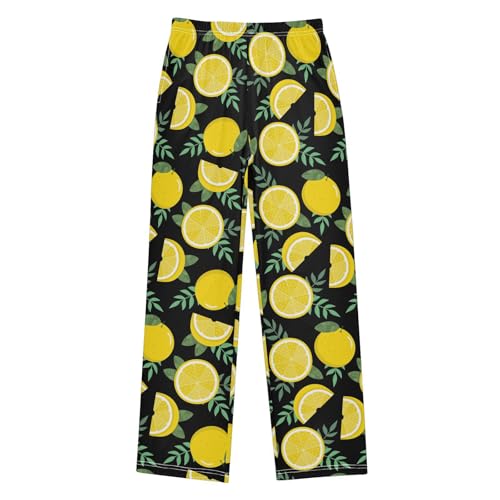 Lemon and Leaf Boys Long Pants Soft Trousers Elastic Waist Kids Lounge Bottoms with Pockets S-XL