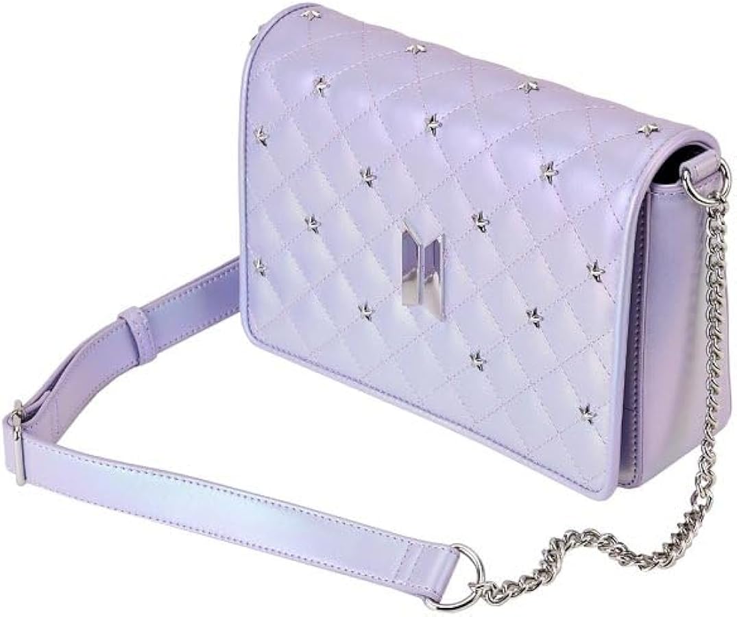 DCT♡bts☆ Loungefly BTS Logo Iridescent Purple Faux Leather Crossbody Bag