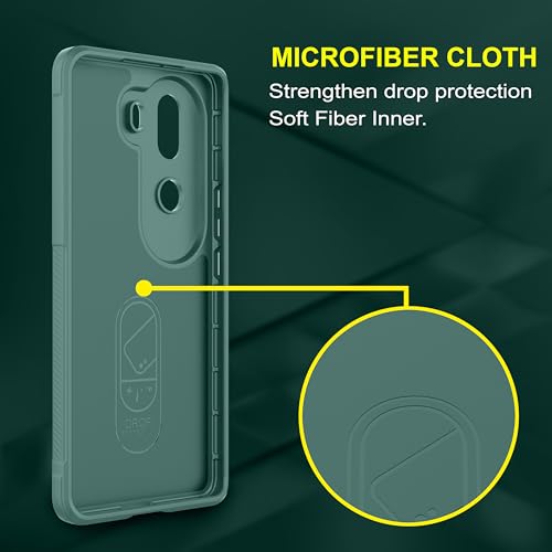 Image of Amazon Basics Back Case Cover for Vivo V40e 5G (Silicone Magic-Dark Green)