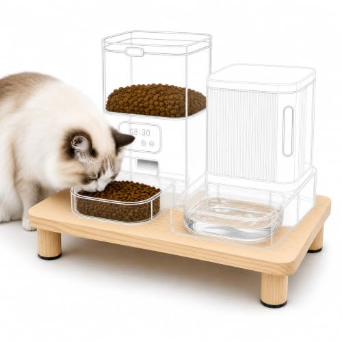 Elevated Cat Food Stand for Automatic Feeder, 2.4" Raised Cat Bowl Stand