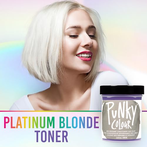 Punky Jerome Russell Semi Permanent Hair Color Conditioning, 100Ml - Platinum Blonde Toner (Pack Of 1)