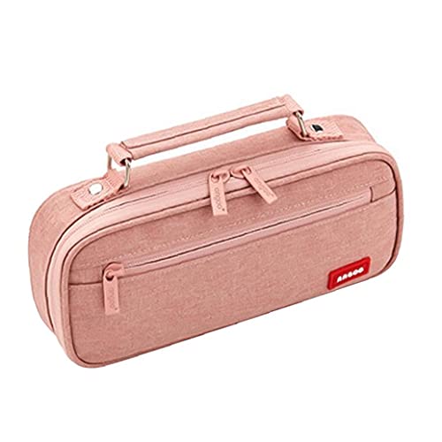 TROUSSE grande capacité toile portable Pen Pouch multiple Compartiment Double fermeture à glissière école Cosmetic bureau Organisateur Rose Garden Décor Cover